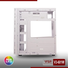 Case VSP V3 601W (Trắng) Gaming Nấp hông Plastic ABS
