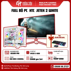 FULL BỘ PC HTC JETEK 2 WHITE (Main B550M PRO, CPU RYZEN 5 4600, Ram 8GB, SSD 250GB gen 3x4, PSU V600P 600W)