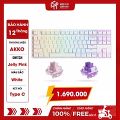 Bàn phím AKKO 5087 RGB ASA – White (AKKO CS switch – Jelly Pink)