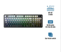 BÀN PHÍM CƠ AULA F99 3 mode pro xám đen gradient, star vector switch (6692)
