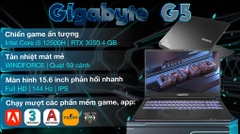 Laptop Gaming Gigabyte G5 GE-51VN263SH i5-12500H | 8GB | 512GB | RTX 3050 4GB | 15.6″ FHD 144Hz | Win 11 (Đen)