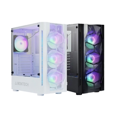 Case Montech X1 White (Tặng 4 Fan RGB)