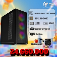 PC GAME (MSI PRO Z790 WIFI, CPU i5 13600K, RAM 32GB, SSD 1TB GEN 4x4, PSU NZXT C750W)