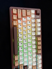 Bàn phím cơ AULA F75 3 Mode nâu be Barbie switch (3305)