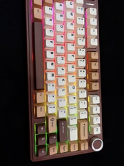 Bàn phím cơ AULA F75 3 Mode nâu be Barbie switch (3305)