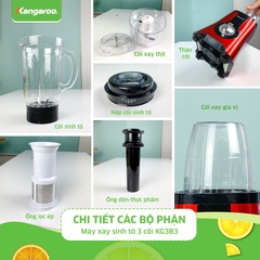 Máy xay sinh tố KANGAROO 2 CỐI 1L