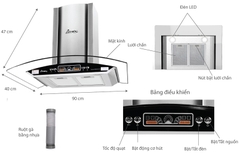 Máy hút mùi kính cong APEX