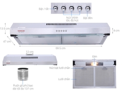 Máy hút mùi phẳng SUNHOUSE