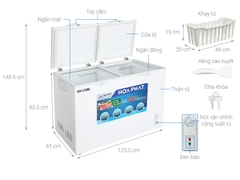 Tủ đông HOÀ PHÁT 2 cánh 2 ngăn (245L)