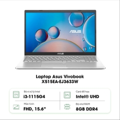 Laptop Asus Vivobook X515EA-EJ3633W (Intel Core i3-1115G4 | 8GB | 512GB | Intel® UHD | 15.6-inch FHD | Win 11 | Bạc)