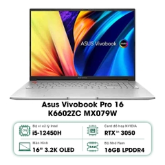 Laptop Asus Vivobook Pro 16 K6602ZC MX079W (Intel Core i5-12450H | 16GB | 512GB | RTX 3050 4GB | 16 inch 3.2K | Win 11 | Bạc)