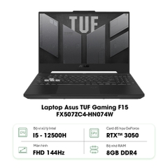 Laptop Asus TUF Gaming F15 FX507ZC4-HN074W (Intel Core i5-12500H | 8GB | 512GB | RTX 3050 4GB | 15.6 inch FHD 144Hz | Win 11 | Xám)