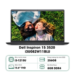 Laptop Dell Inspiron 15 3520 i3U082W11BLU (Core i3-1215U | 8GB | 256GB | Intel UHD | 15.6 inch FHD | Win 11 | Office | Đen)