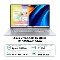 Laptop Asus Vivobook 15 OLED M1503QA-L1044W (Ryzen 7-5800H | 8GB | 512GB | AMD Radeon | 15.6 inch FHD | Win 11 | Bạc)