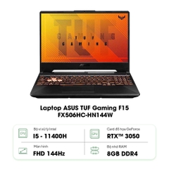 Laptop ASUS TUF Gaming F15 FX506HC-HN144W (Core™ i5-11400H | 8GB | 512GB | RTX™ 3050 4GB | 15.6 inch FHD | Win 11 | Đen)