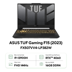 Laptop ASUS TUF Gaming F15 FX507VV4-LP382W (Intel® Core™ i9-13900H | 16GB | 512GB | RTX™ 4060 8GB | 15.6-inch FHD 144Hz | Win 11| Jaeger Gray)