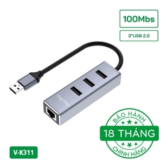 Hub USB2.0 ra 3 cổng USB2.0 + LAN(RJ45) VegGieg V-K311