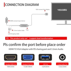 Bộ chuyển đổi VegGieg HDMI sang VGA V-Z612