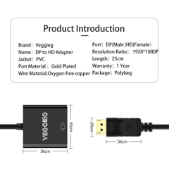 Bộ chuyển đổi DP sang HDMI VEGGIEG V-Z614