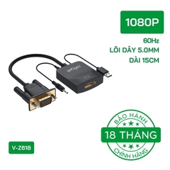 Bộ chuyển đổi VegGieg VGA sang HDMI có dây Loa/Nguồn V-Z618