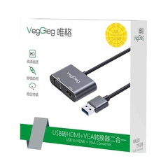 HUB chuyển đổi VegGieg USB 3.0 sang HDMI+VGA VEGGIEG V-Z918