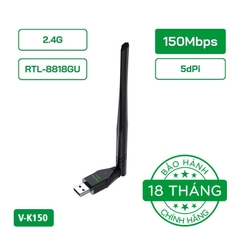 USB thu WiFi VegGieg RTL-8818GU 150Mbps (1 Angten) V-K150