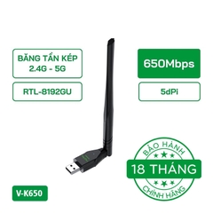 USB thu WiFi VegGieg RTL-8811GU 650Mbps (1 Angten) V-K650