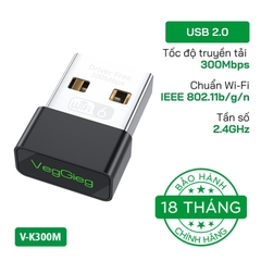 USB thu WiFi VegGieg 2.4G 300Mbps V-K300M