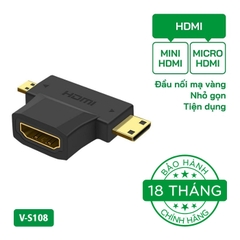 Đầu Chuyển HDMI Âm Sang Mini HDMI & Micro HDMI Dương VegGieg V-S108