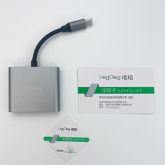 HUB chuyển đổi VegGieg 3 in 1 Type-c sang HDMI/USB3.0/PD V-TC03