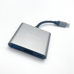HUB chuyển đổi VegGieg 3 in 1 Type-c sang HDMI/USB3.0/PD V-TC03