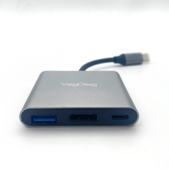 HUB chuyển đổi VegGieg 3 in 1 Type-c sang HDMI/USB3.0/PD V-TC03