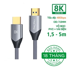 Cáp HDMI 2.1 VegGieg 4K144Hz/8K60Hz V-H402 (dài 1,5m - 5m)