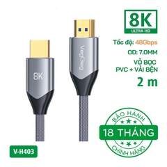Cáp HDMI 2.1 VegGieg 4K144Hz/8K60Hz V-H402 (dài 1,5m - 5m)