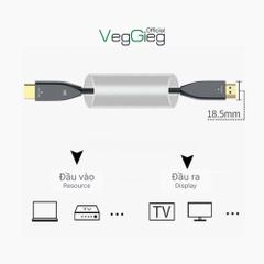 Cáp HDMI 2.1 Quang VegGieg 8K60Hz V-H801 (dài 20-100m)