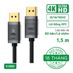 Cáp DisplayPort 1.2 VegGieg 2k*4k*60HZ V-Z602