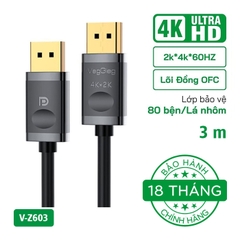 Cáp DisplayPort 1.2 VegGieg 2k*4k*60HZ V-Z602