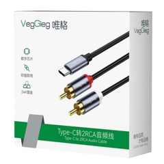 Cáp chuyển đổi VegGieg Type-C ra 2 Audio RCA V-A621