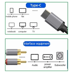Cáp chuyển đổi VegGieg Type-C ra 2 Audio RCA V-A621
