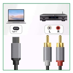 Cáp chuyển đổi VegGieg Type-C ra 2 Audio RCA V-A621
