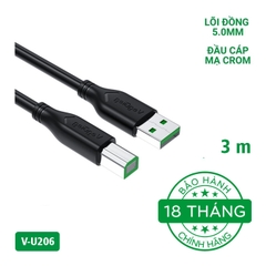 Cáp máy in USB 2.0 VegGieg V-U205 (1,5 - 10m)