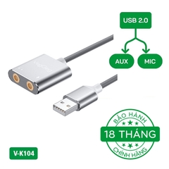 Bộ chuyển đổi Âm thanh VegGieg USB 2.0 sang AUDIO 3.5mm + Mic V-K103