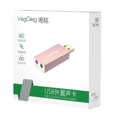 Bộ chuyển đổi Âm thanh VegGieg USB2.0 ra Aux 3.5 + Mic V-K102