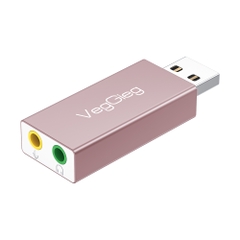 Bộ chuyển đổi Âm thanh VegGieg USB2.0 ra Aux 3.5 + Mic V-K102