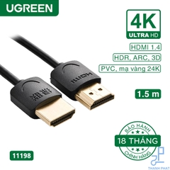 Cáp HDMI 1.4 Ultra Slim 4K 1,5m Ugreen 11198