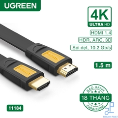 Cáp HDMI 1.4 sợi dẹt dài 1,5m  4K Ugreen 11184