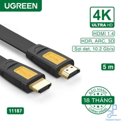 Cáp HDMI 1.4 sợi dẹt dài 5m  4K Ugreen 11187