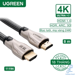 Cáp HDMI 1.4 bọc lưới chống nhiễu dài 8m 4K Ugreen 11194