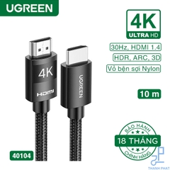 Cáp HDMI 1.4 bọc nylon dài 10m 4K30Hz Ugreen 40104