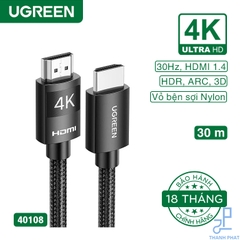 Cáp HDMI 1.4 bọc nylon dài 30m 4K30Hz Ugreen 40108